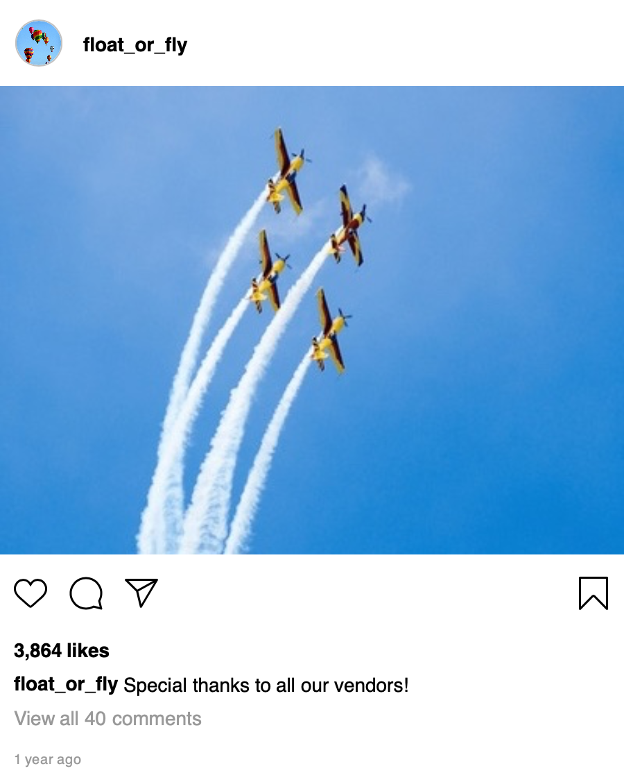 2024 Air Show Instagram post
